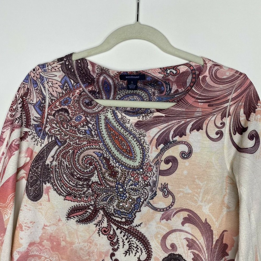Ruby Rd. Blue And Westbound Pink Patterned Blouse… - image 6
